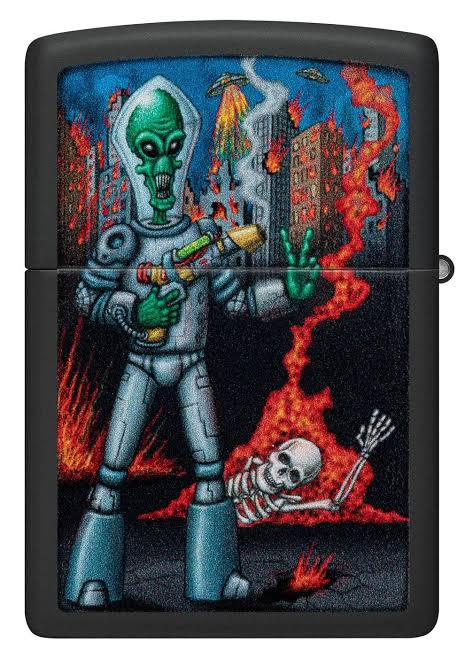 Zippo Zippo Alien Attack Design Windproof Lighter | 46250 - Home & Kitchen - Lebanon