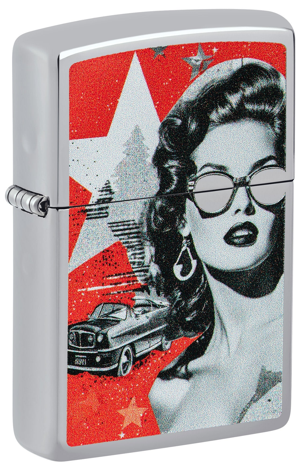 Zippo Zippo Glam Glasses Design High Polish Chrome Windproof Lighter | 46239 - Home & Kitchen - Lebanon