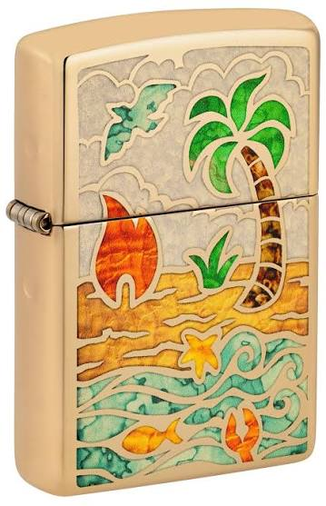 Zippo Zippo Beach Design Windproof Lighter | 46140 - Home & Kitchen - Lebanon