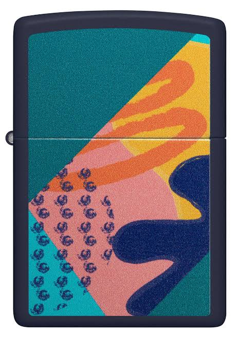 Zippo Zippo Retro Pattern Design Navy Matte Windproof Lighter | 48417 - Home & Kitchen - Lebanon