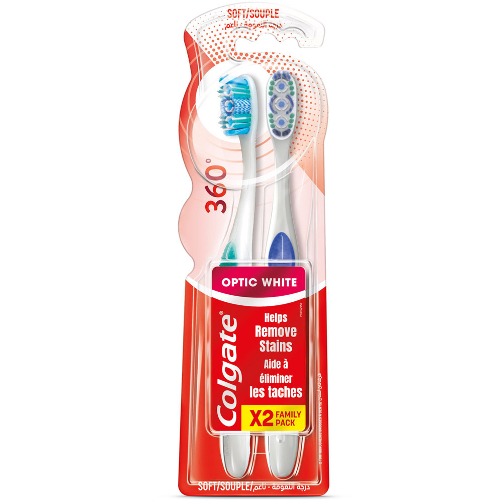 Colgate 360 Optic White Soft Toothbrush 1+1 | 30042757