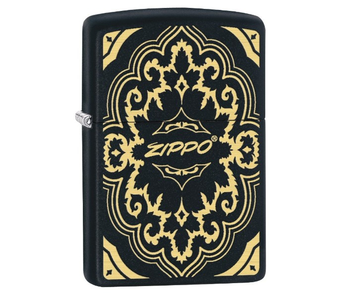 Zippo Zippo Black Matte & Gold Windproof Lighter | 29703 - Home & Kitchen - Lebanon