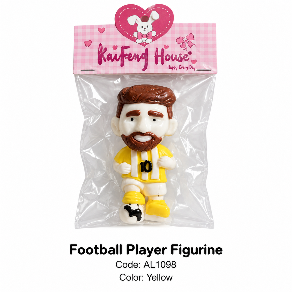 Football Player Number 10 Character Figurine - Yellow Design | AL1098-3 - Toys & Games - Lebanon