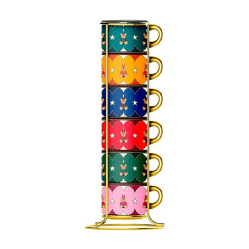 Bialetti Bialetti Stackable 6 Cups - Teddy Bear | Nmagic004 - Home & Kitchen - Lebanon
