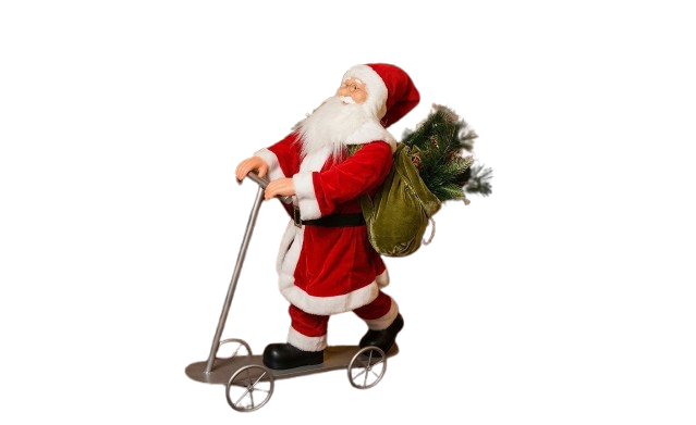 Santa Claus Christmas Scooter Decoration with Gift Sack | S17232 - Home & Kitchen - Lebanon