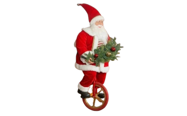 Santa Claus Unicycle Christmas Decoration with Tree Branch | S17406 - Home & Kitchen - Lebanon
