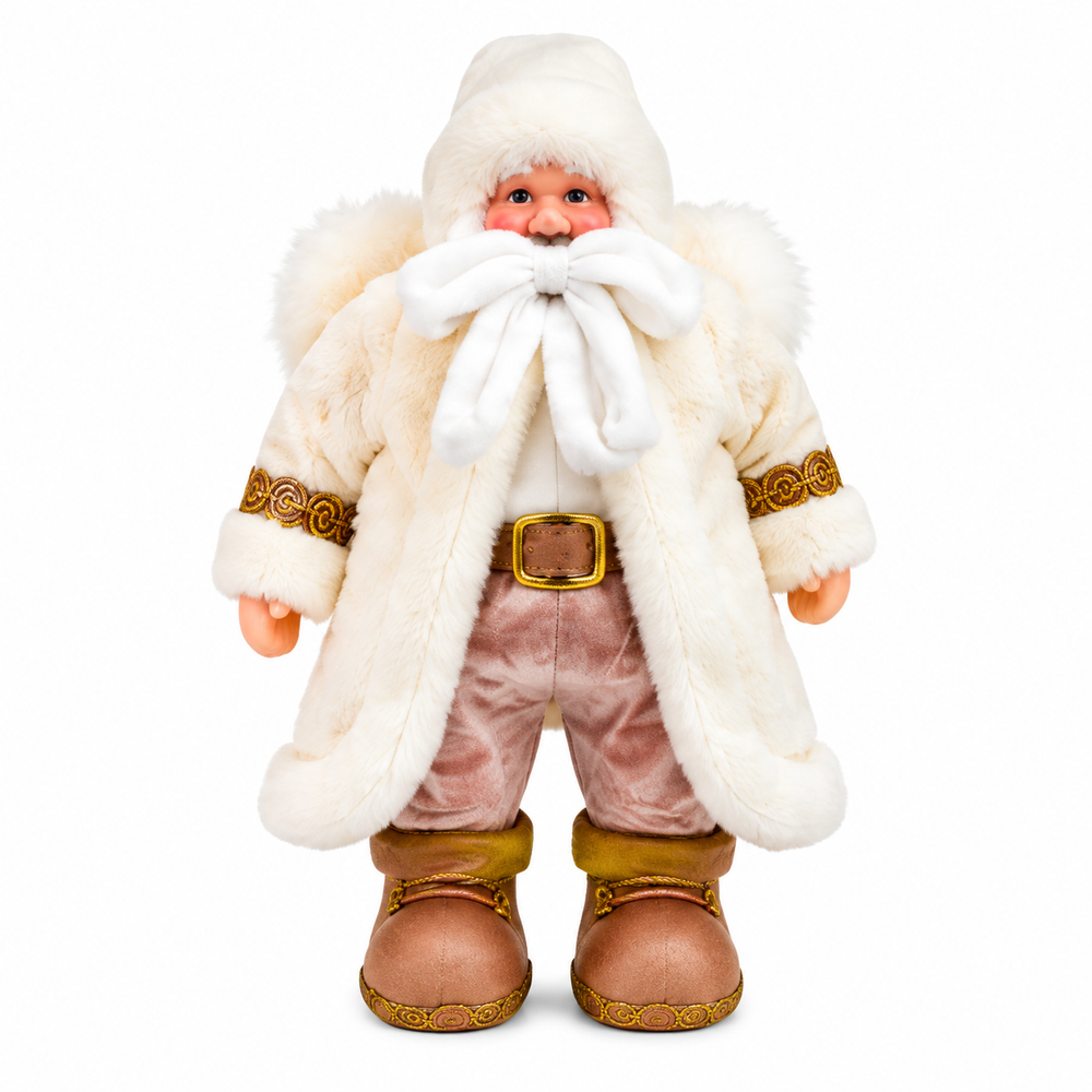 Plush White & Rose Gold Santa Christmas Decoration | 708288252-1 - Home & Kitchen - Lebanon