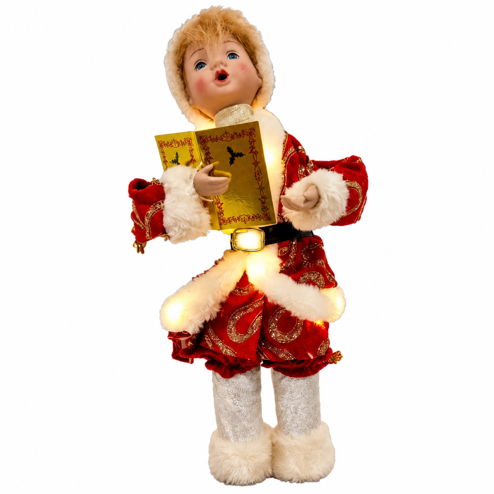 Christmas Caroler Boy Figure with Songbook | CK9182-16CA - Home & Kitchen - Lebanon
