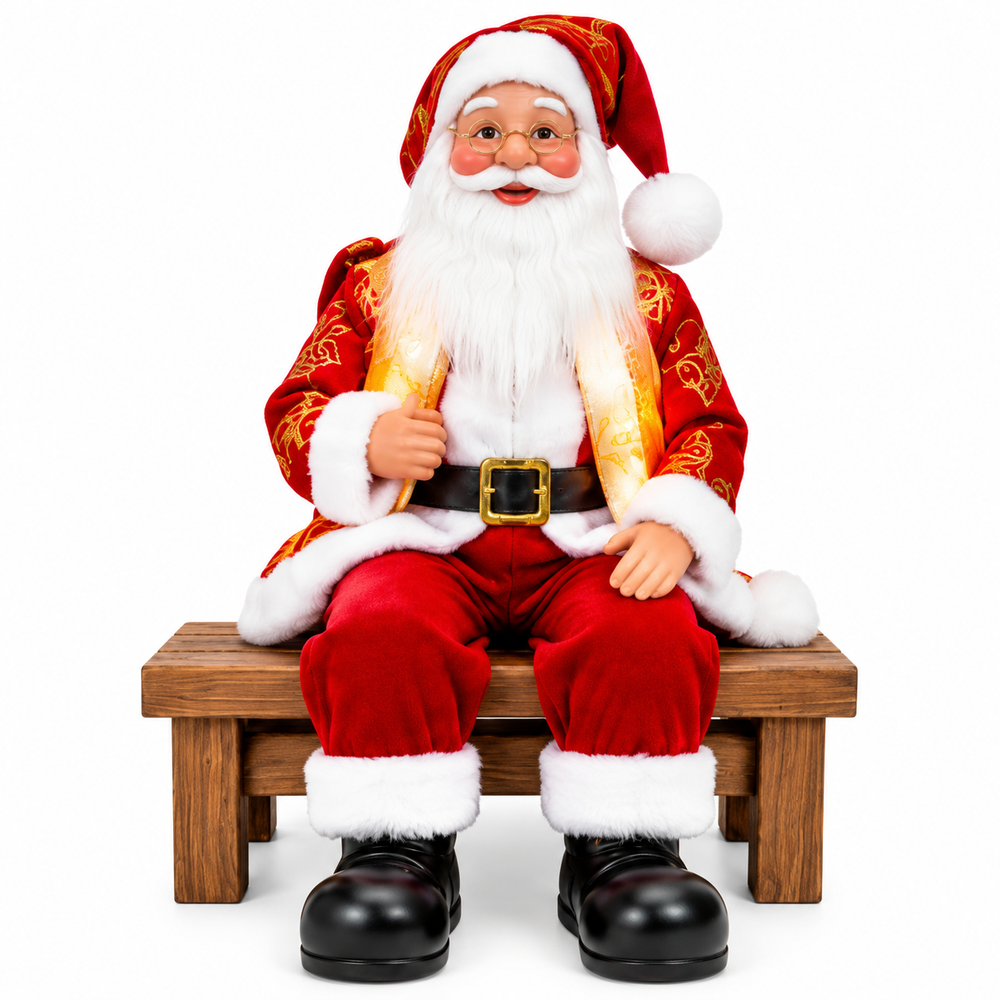 Sitting Light-Up Santa Christmas Decoration | CK9182-28RG-S - Home & Kitchen - Lebanon