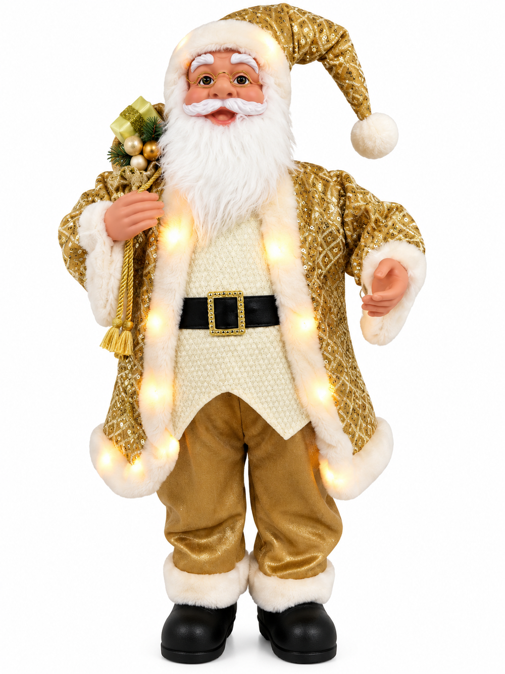Christmas Light-Up Santa Claus Decoration Gold | CK9183-36G - Home & Kitchen - Lebanon