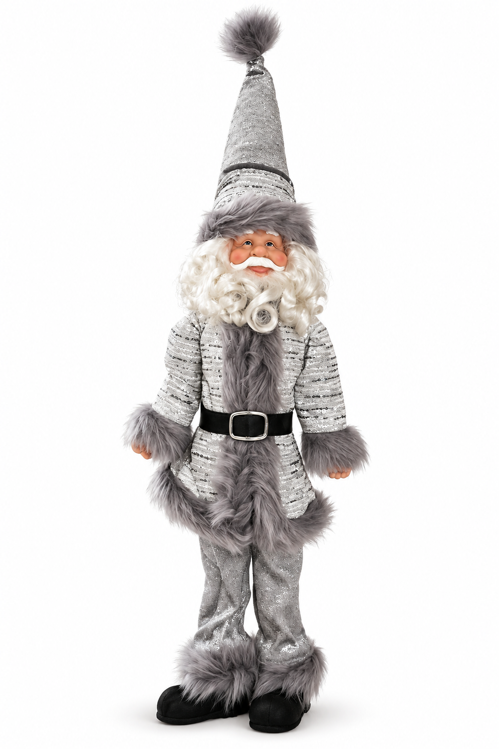 Christmas Santa Claus Decoration Silver & Grey | SF-118A6-GS - Home & Kitchen - Lebanon