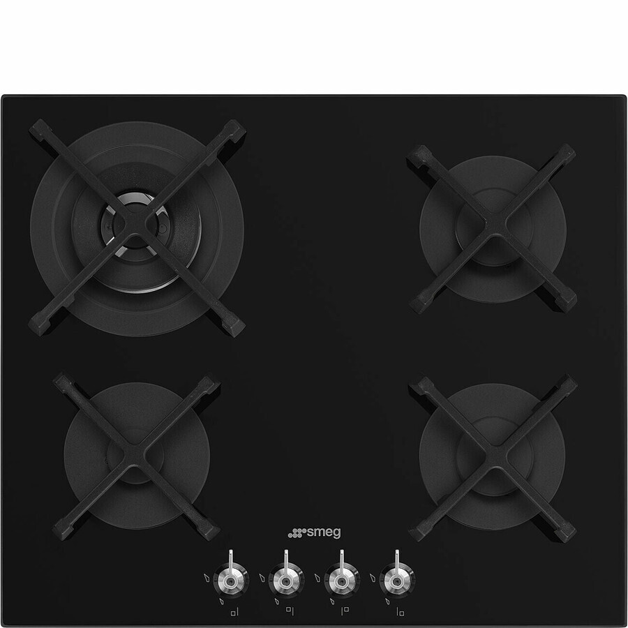 Smeg SMEG Gas Hob 60cm 4 Burners Classica Black Glass | PV364N - Home & Kitchen - Lebanon