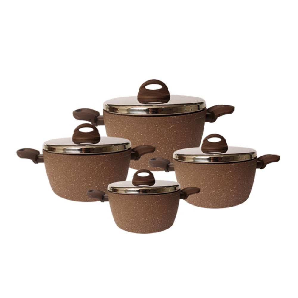 GeBe Lava Stone Granite 4-Pots Cookware Set