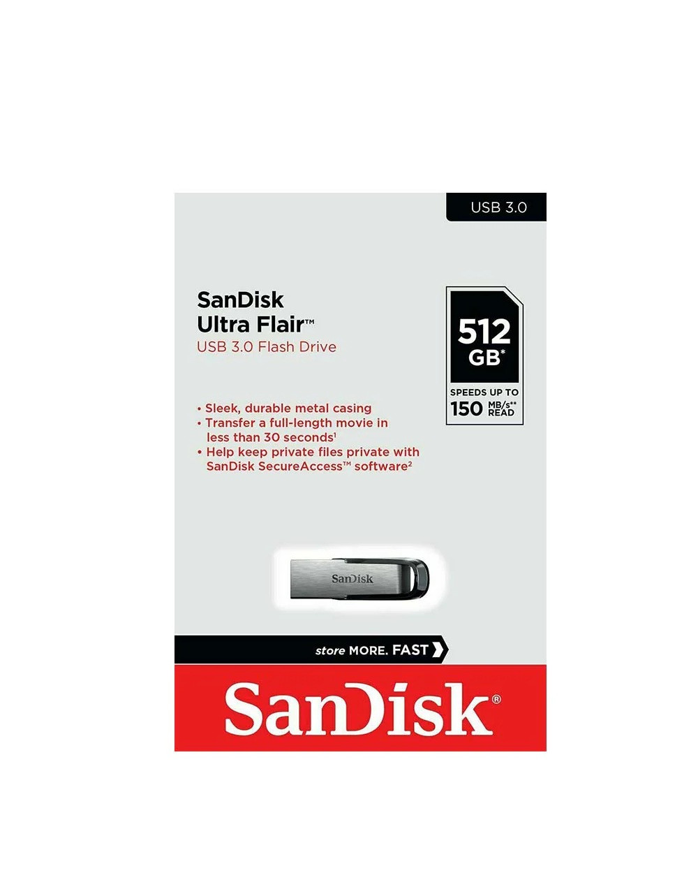 SanDisk SanDisk Ultra Flair 512GB USB 3.0 Flash Drive | SDCZ73-512G-G46 - Computers & Tech - Lebanon