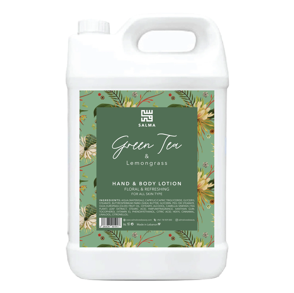 Salma Salma Hand & Body Lotion Green Tea & Lemongrass Refill 5L - Beauty & Personal Care - Lebanon