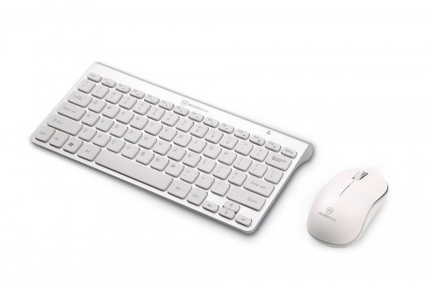 Micropack Micropack IFREE MINI Elegant Wireless Combo Keyboard & Mouse, Silver/White, EN/AR | KM-218W - Computers & Tech - Lebanon