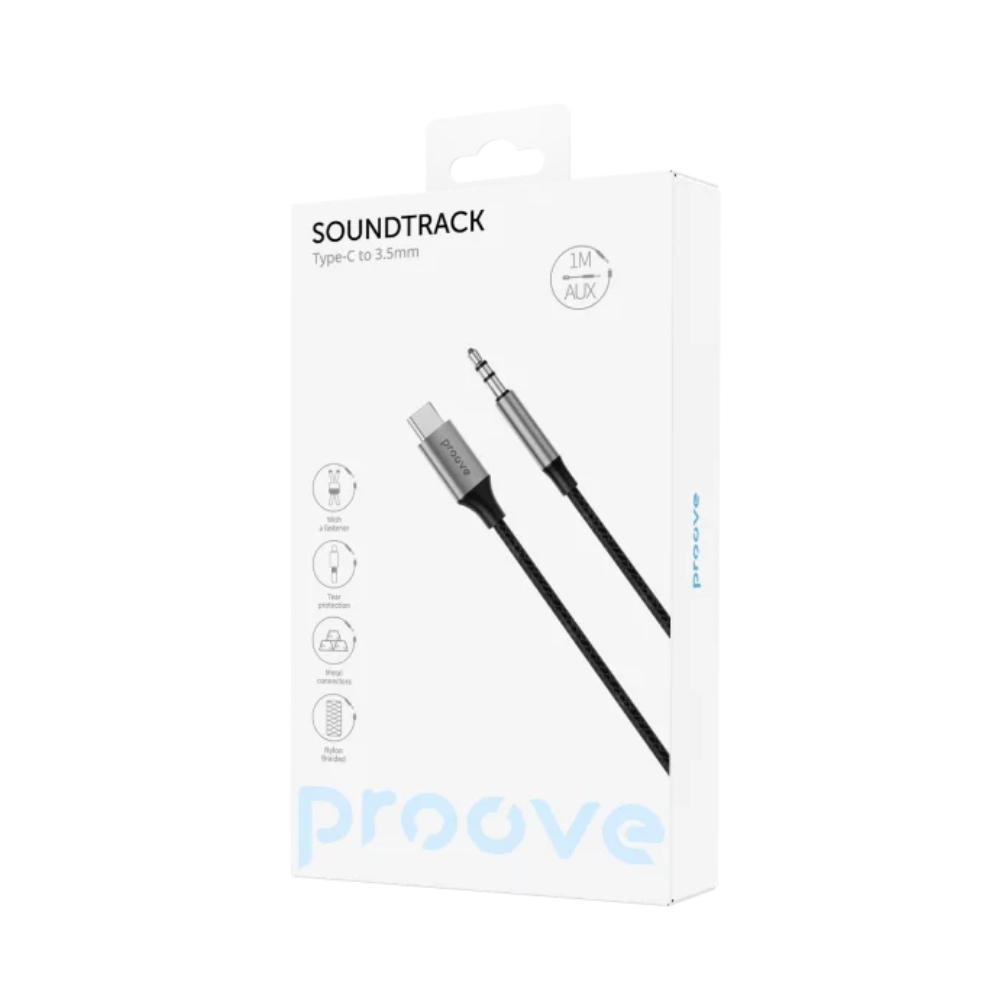Proove Proove Soundtrack Type-C to 3.5mm AUX Cable 1m - Black | ACST00002801 - Computers & Tech - Lebanon
