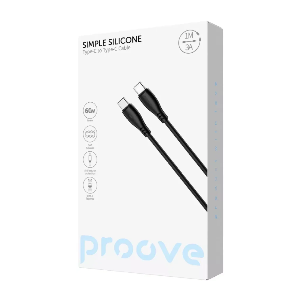 Proove Proove Light Silicone Plus 60W Type-C to Type-C Cable 1m - Computers & Tech - Lebanon