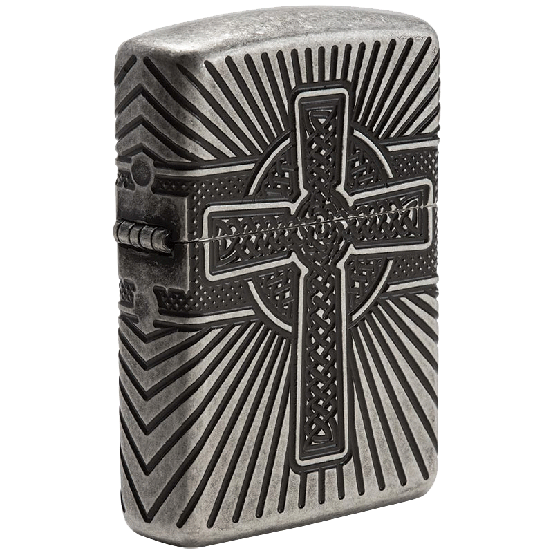 Zippo Zippo Armor Celtic Cross Design Lighter - Antique Silver | 29667 - Home & Kitchen - Lebanon