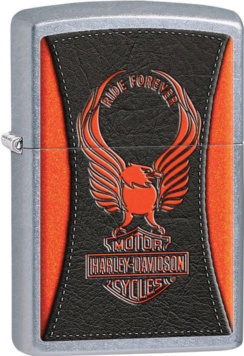Zippo Zippo Harley-Davidson Leathered Eagle Street Chrome Windproof Lighter | 28823 - Home & Kitchen - Lebanon