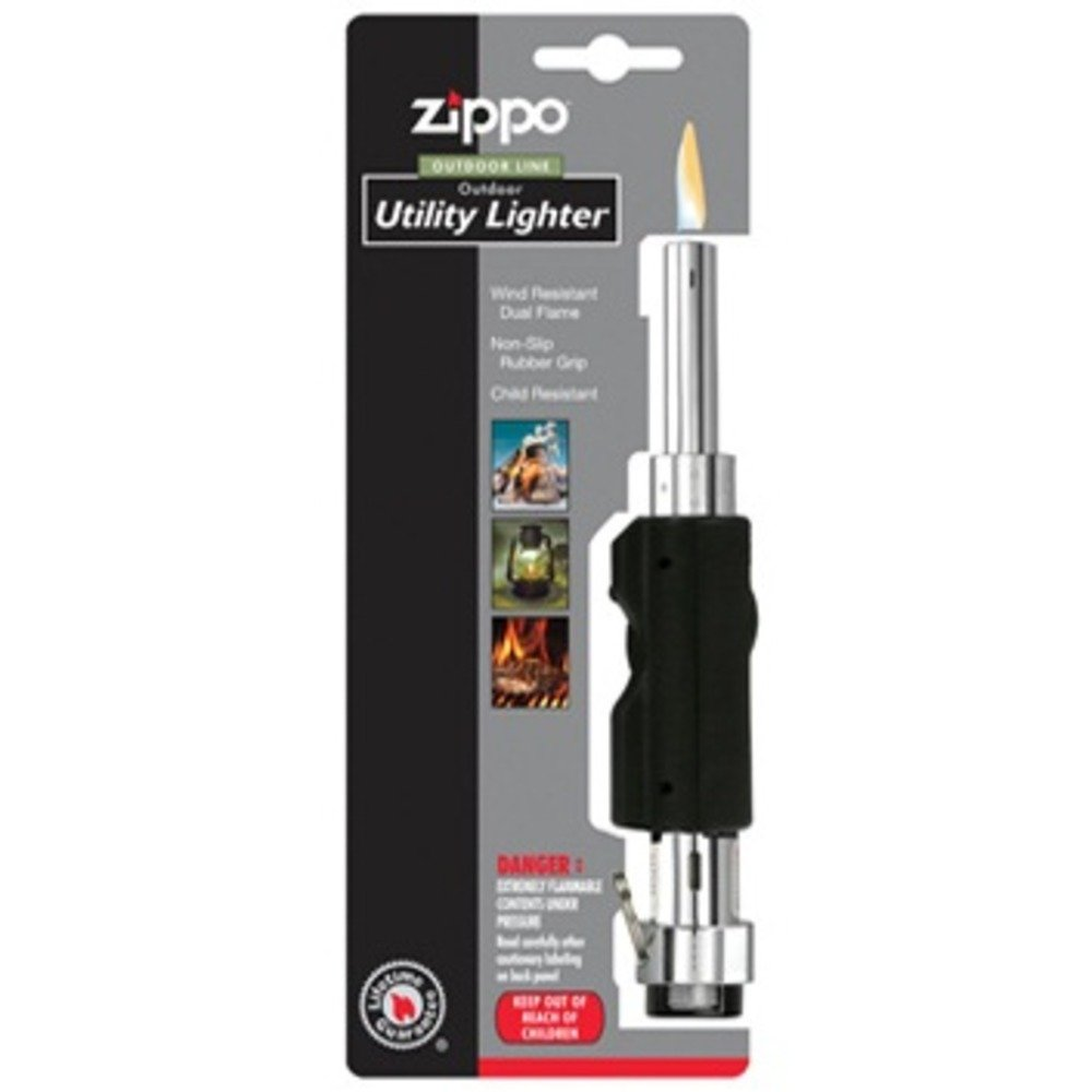 Zippo Zippo Outdoor Utility Lighter - Chrome / Rubberized Black | 121392 - Home & Kitchen - Lebanon