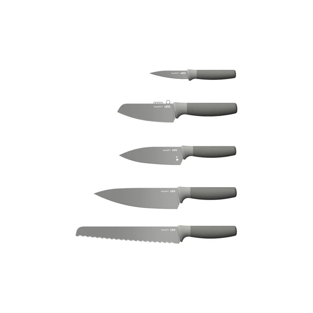 Berghoff Berghoff 285291 - Kitchen Knife Set 6pc with Knife Block Moonmist - Home & Kitchen - Lebanon