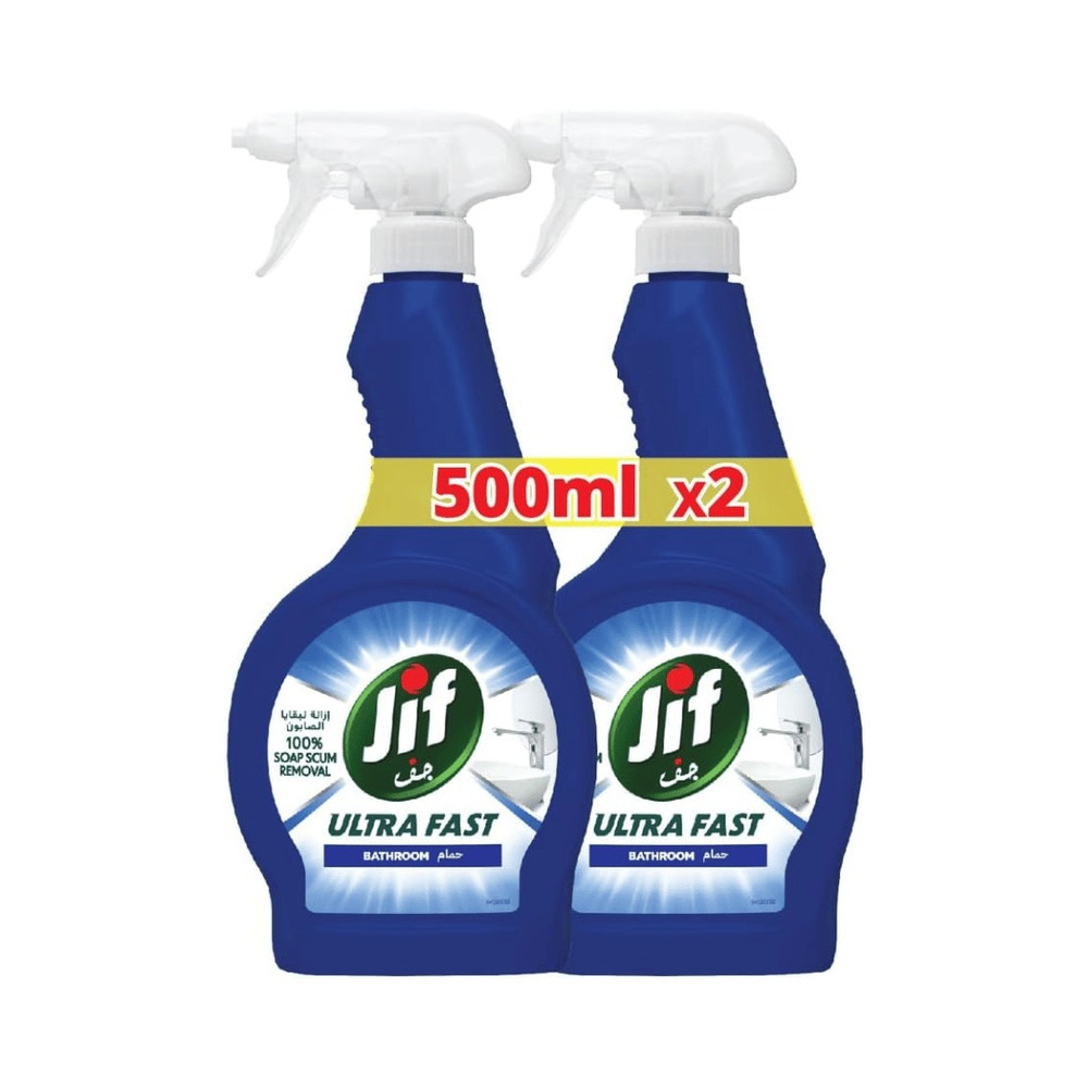 JIF Jif Bathroom Cleaner Ultra Fast Spray 500ml x 2 Pack | 256915 - Home & Kitchen - Lebanon