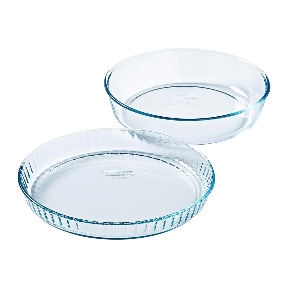 Pyrex Cake Pans Set of 2 Borosilicate Glass 26cm & 28cm | 279124