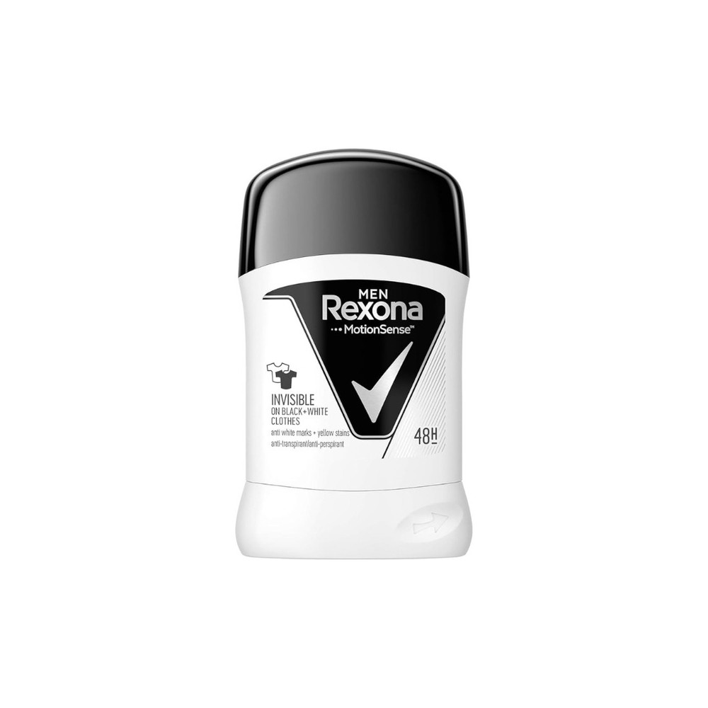 Rexona Rexona Men Antiperspirant Invisible On Black + White Stick 40g | 289551 - Beauty & Personal Care - Lebanon