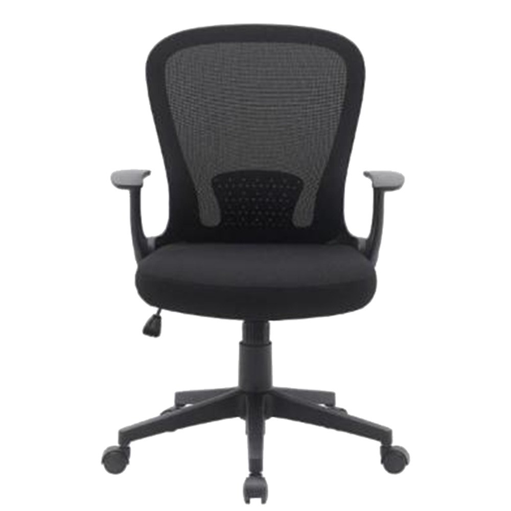 Valencia Mid-Back Chair Black Mesh Flip Armrests | VL 8023-BK
