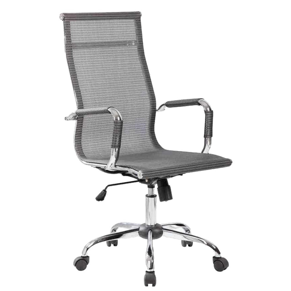 Valencia High-Back Office Chair Grey Chrome Frame | VL 301H
