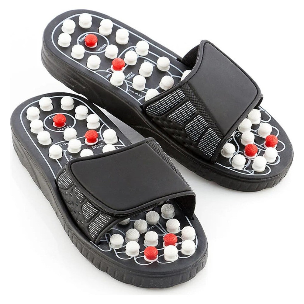 InnovaGoods Acupuncture Massage Slippers Black M | V0100552-L