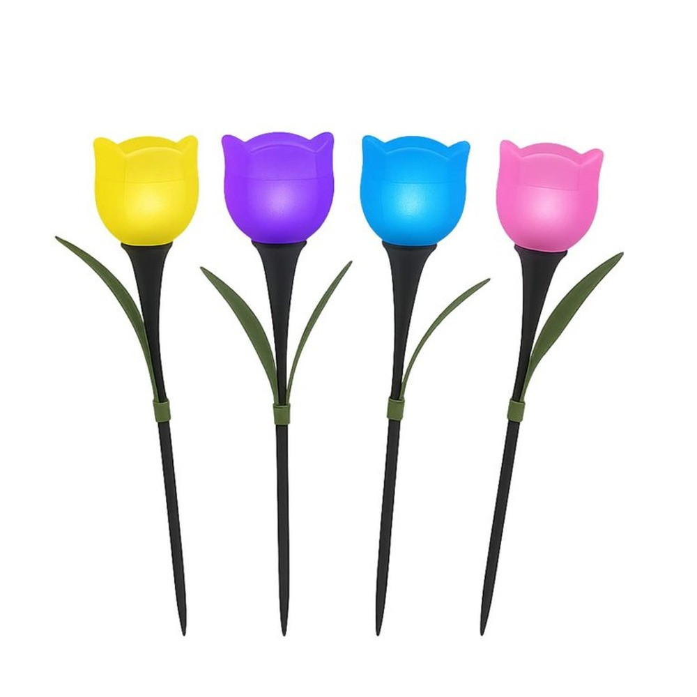 Beper Beper Tulipano Solar Garden Lights Set of 4 with Stakes | P207ILO105 - Home & Kitchen - Lebanon