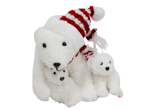 Christmas Polar Bear Family Plush Decoration with Cubs | YCB014 - Home & Kitchen - Lebanon