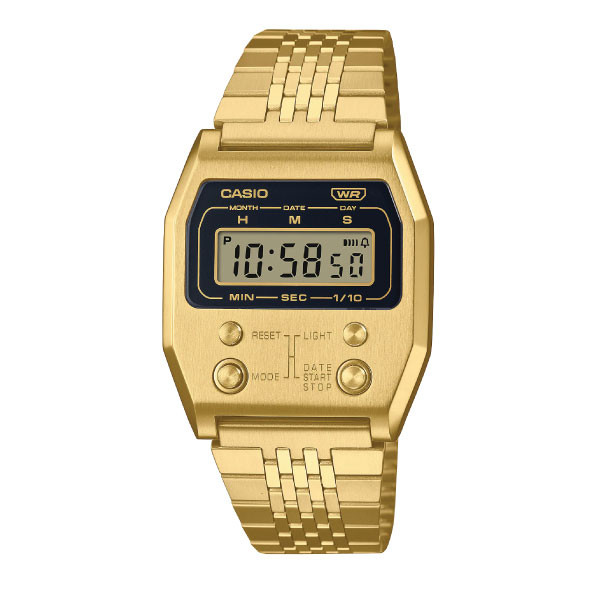 Casio Casio Digital Unisex Watch Gold Case, Gold Dial, Gold Stainless Steel Band | A1100G-5DF - Computers & Tech - Lebanon
