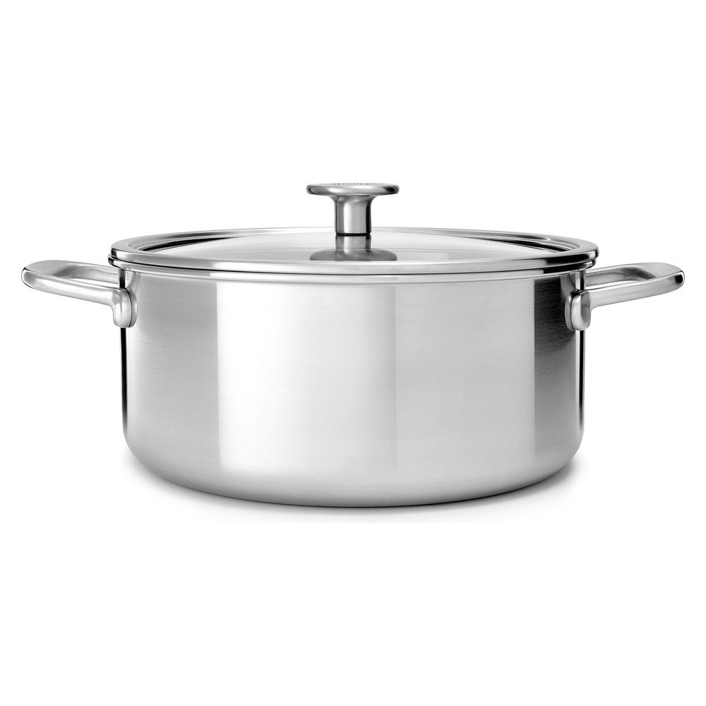 KitchenAid 20cm 3.11L Stainless Steel Casserole with Tempered Glass Lid | CC003259-001