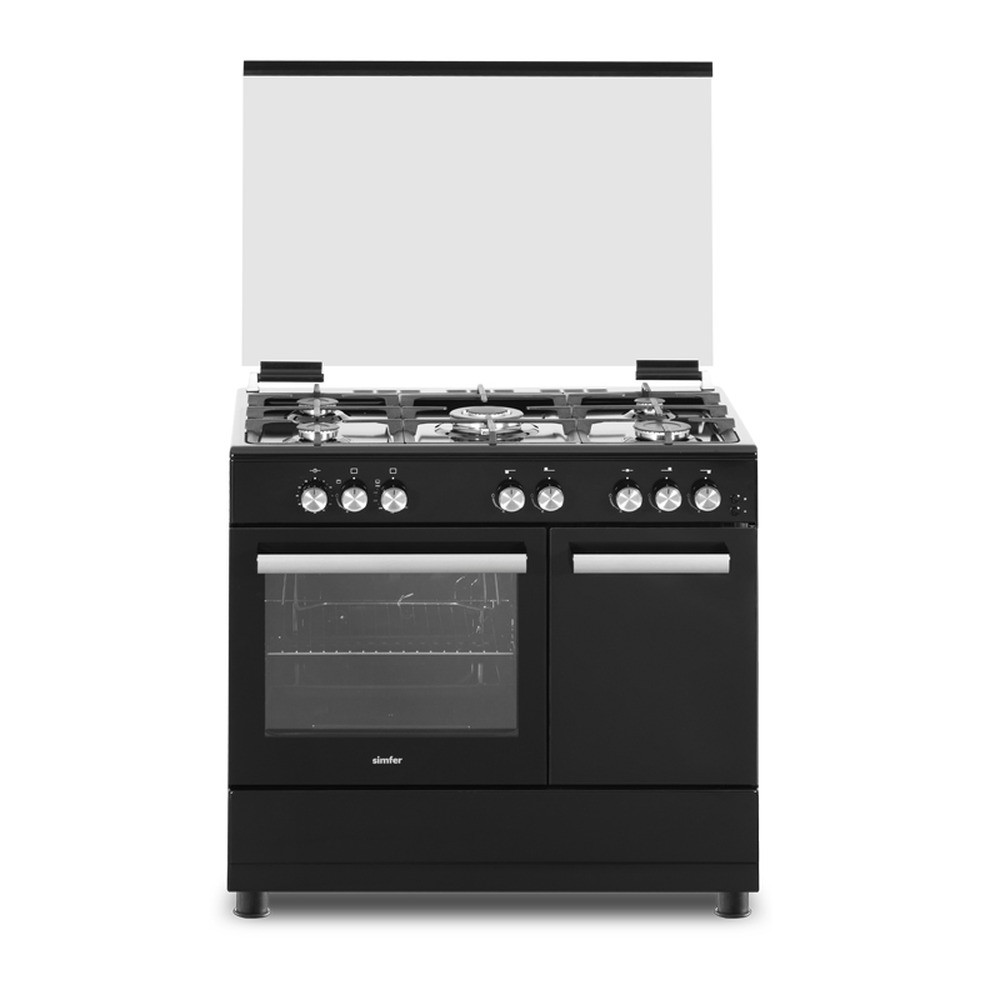 Simfer Cooker 90cm Black Gas Cooker with Bottle Compartment | MFB1-9502SGWSP-CDC