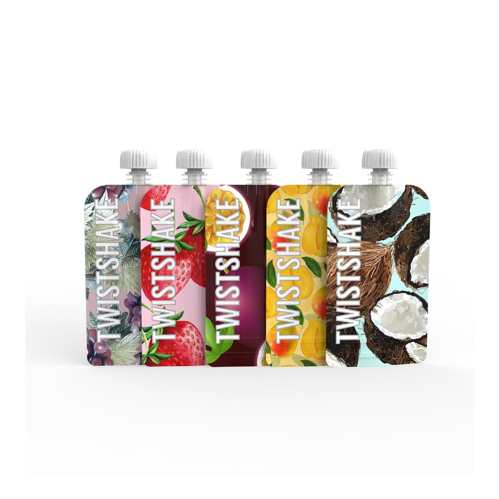 Twistshake Twistshake Reusable Baby Food Squeeze Bags 100ml & 220ml Pack of 5 - Home & Kitchen - Lebanon