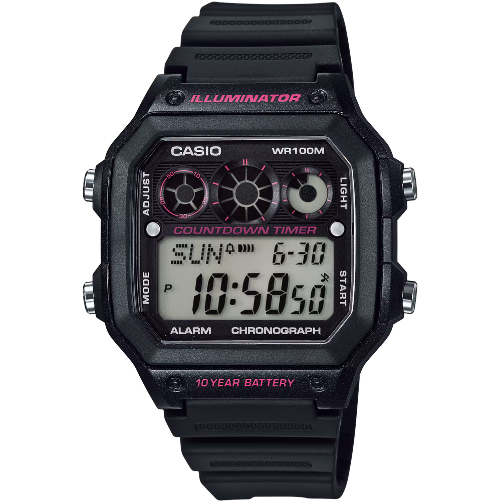 Casio Casio Digital Men Watch Black Case, Black Dial , Black Resin Band | AE-1300WH-1A2VDF - Computers & Tech - Lebanon