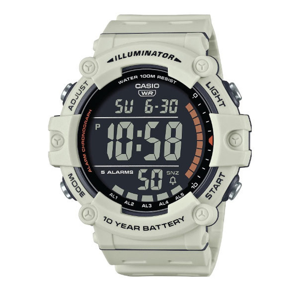 Casio Casio Digital Men Watch White Case, White Dial , White Resin Band | AE-1500WH-8B2VDF - Computers & Tech - Lebanon
