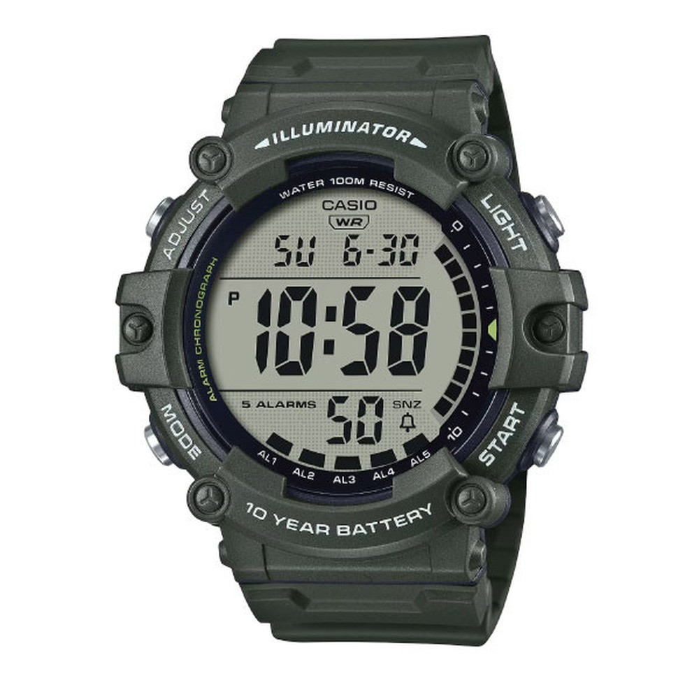 Casio Casio Digital Men Watch Dark Green Case, Dark Green Dial , Dark Green Resin Band | AE-1500WHX-3AVDF - Computers & Tech - Lebanon