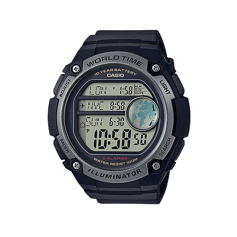Casio Casio Analog Watch Black Silver | AE-3000W-1AVDF - Computers & Tech - Lebanon