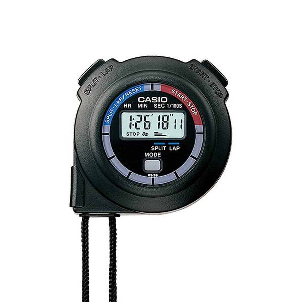 Casio Casio Stopwatch Black 1/100-sec Timing | HS-3V-1BRDT - Sports & Outdoors - Lebanon