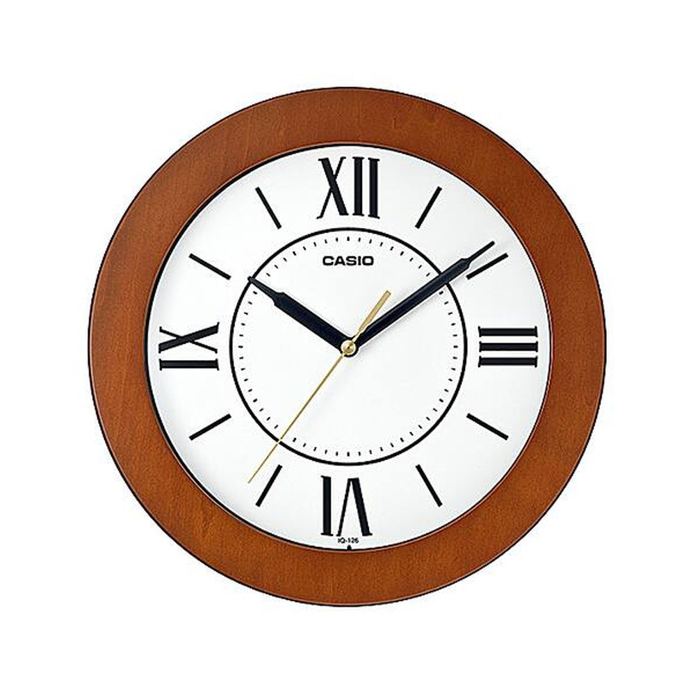Casio Casio Wall Clock Brown 26 cm | IQ-126-5BDF - Home & Kitchen - Lebanon