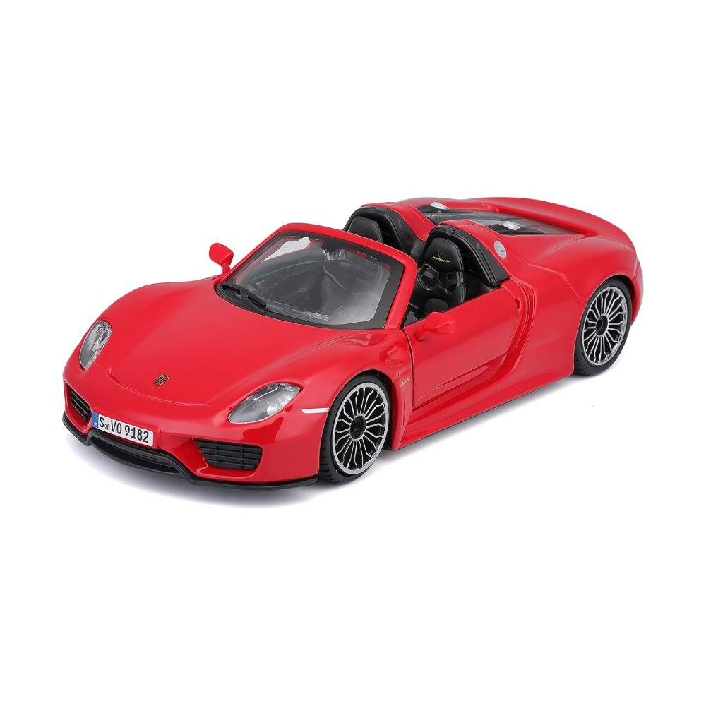 Bburago Porsche 918 Spyder 1:24 Die-Cast Model Car - Red | 18-21076R