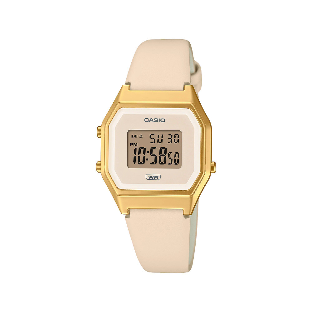 Casio Casio Digital Watch Gold White Leather | LA680WEGL-4DF - Computers & Tech - Lebanon