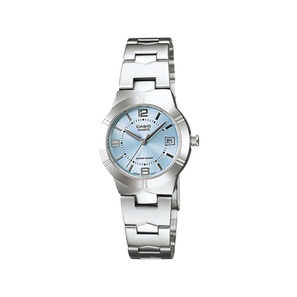 Casio Casio casio-women-3h-watch- Women's Watch Silver Blue 25mm | LTP-1241D-2ADF - Beauty & Personal Care - Lebanon