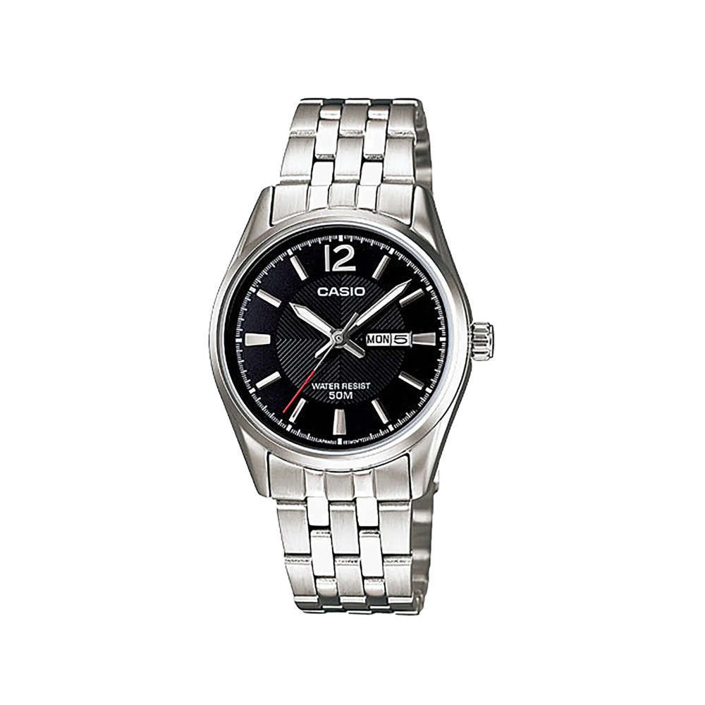 Casio Casio casio-women-3h-watch- Women Watch Silver Black Dial | LTP-1335D-1AVDF - Home & Kitchen - Lebanon