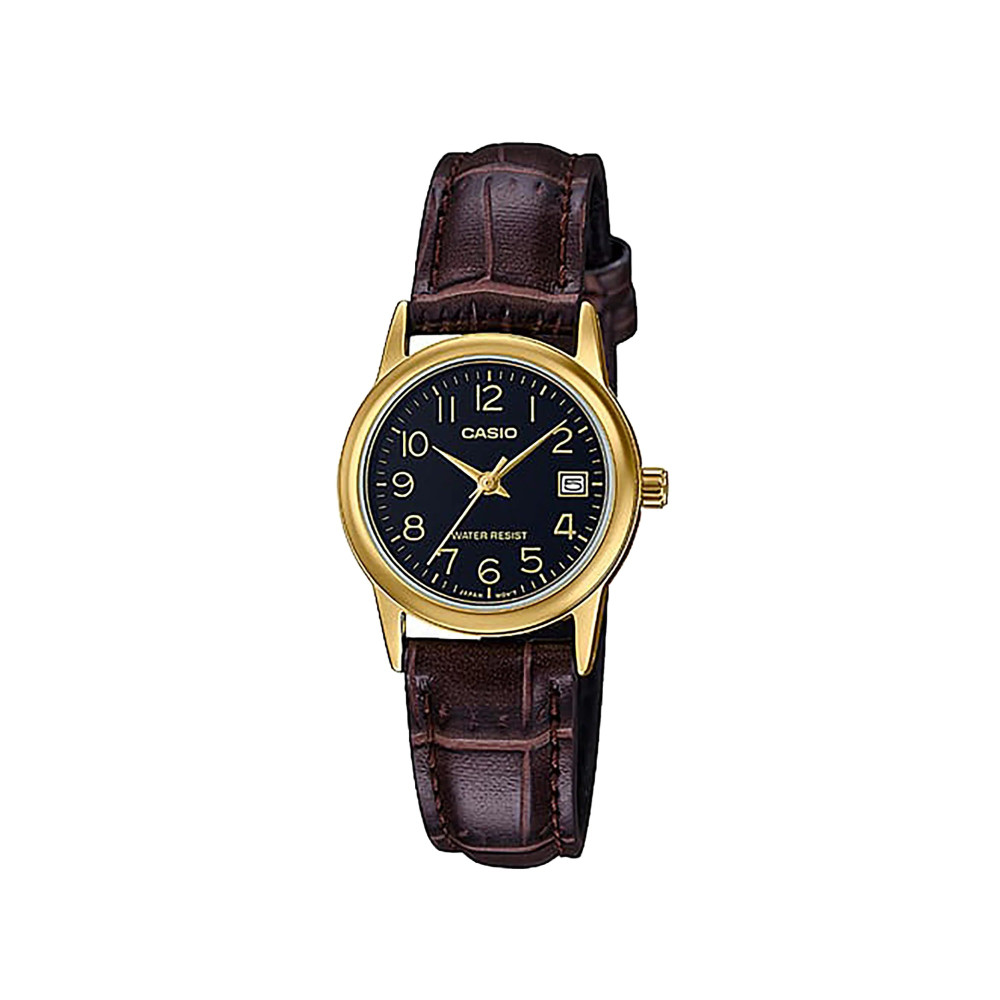 Casio Casio casio-women-3h-watch- Women's Watch Gold Black Dial | LTP-V002GL-1BUDF - Home & Kitchen - Lebanon