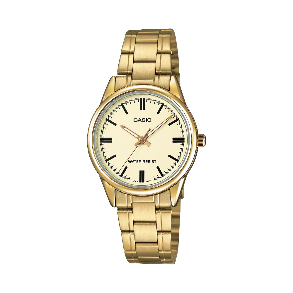 Casio Casio casio-women-3h-watch- women watch Stainless Steel Water Resistant | LTP-V005G-9AUDF - Home & Kitchen - Lebanon